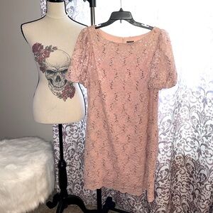 JH: pink dress with sequin